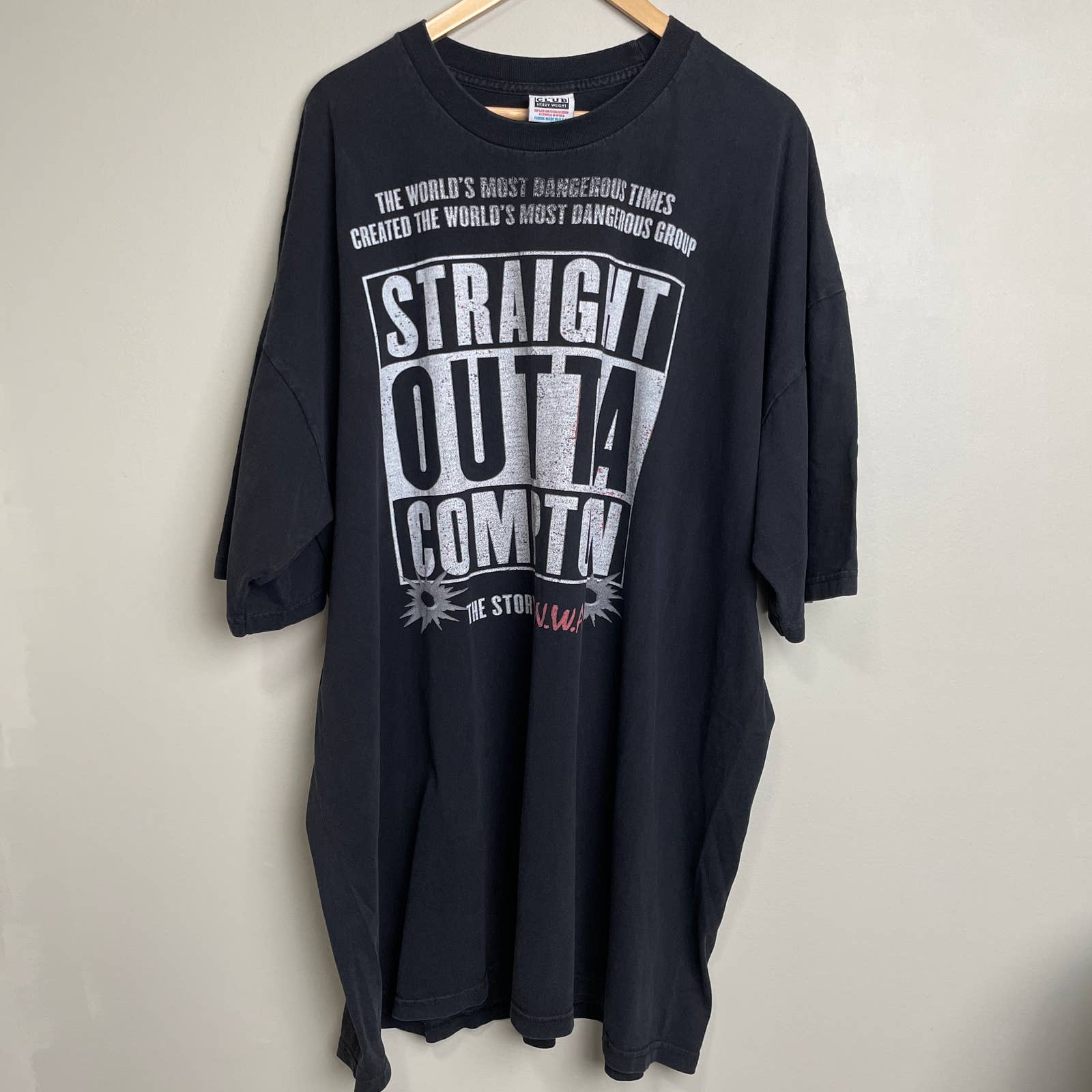 NWA Straight Outta Compton Short Sleeve Graphic Crew Neck Tee Black 4xl